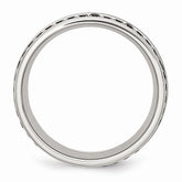 Sophia Jewelers Polished Stainless Steel Black Ceramic Inlay Wedding Band